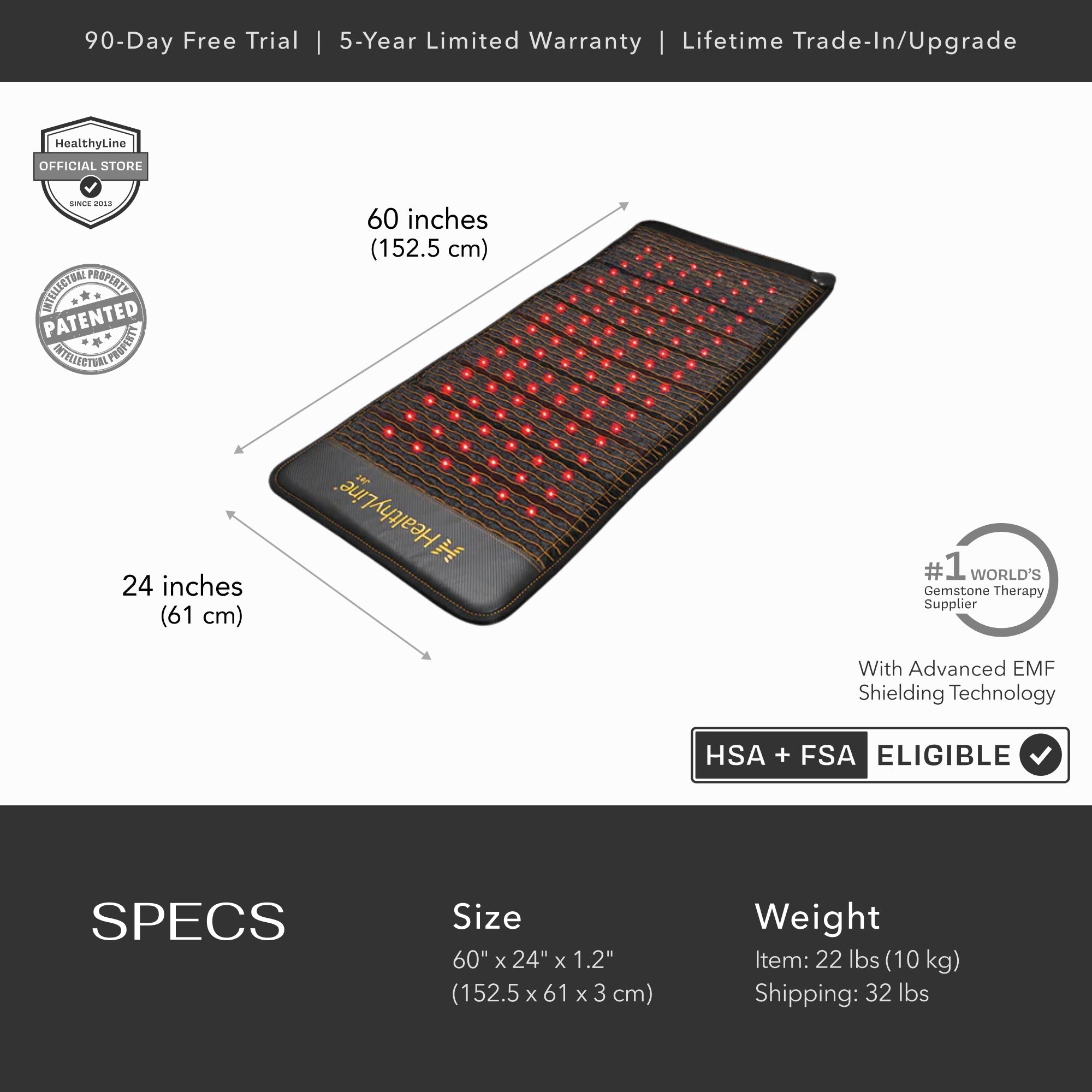 HealthyLine Jet Series PEMF Far Infrared Heating Mat