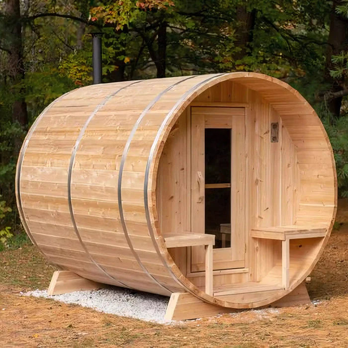Dundalk CT Serenity 3-4 Person Barrel Wood Burning Sauna