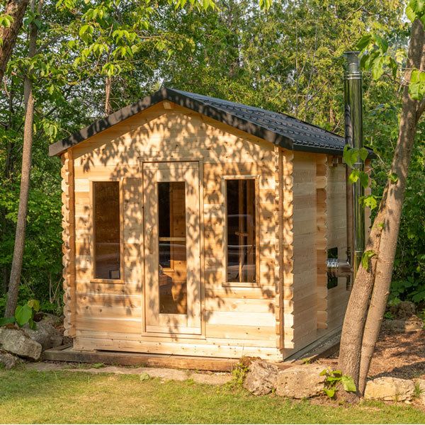 Dundalk CT Georgian 2-6 Person Cabin Wood Burning Sauna with Changeroom