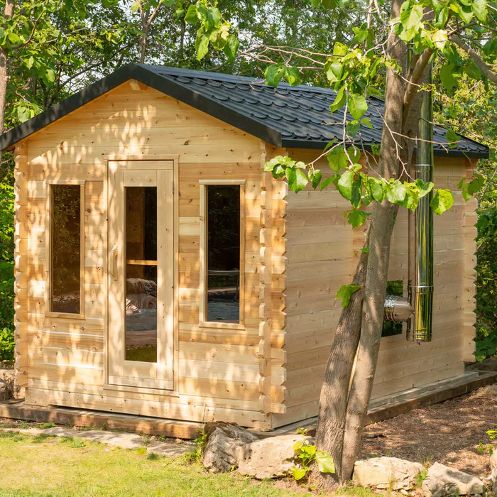 Dundalk CT Georgian 2-6 Person Cabin Wood Burning Sauna with Changeroom