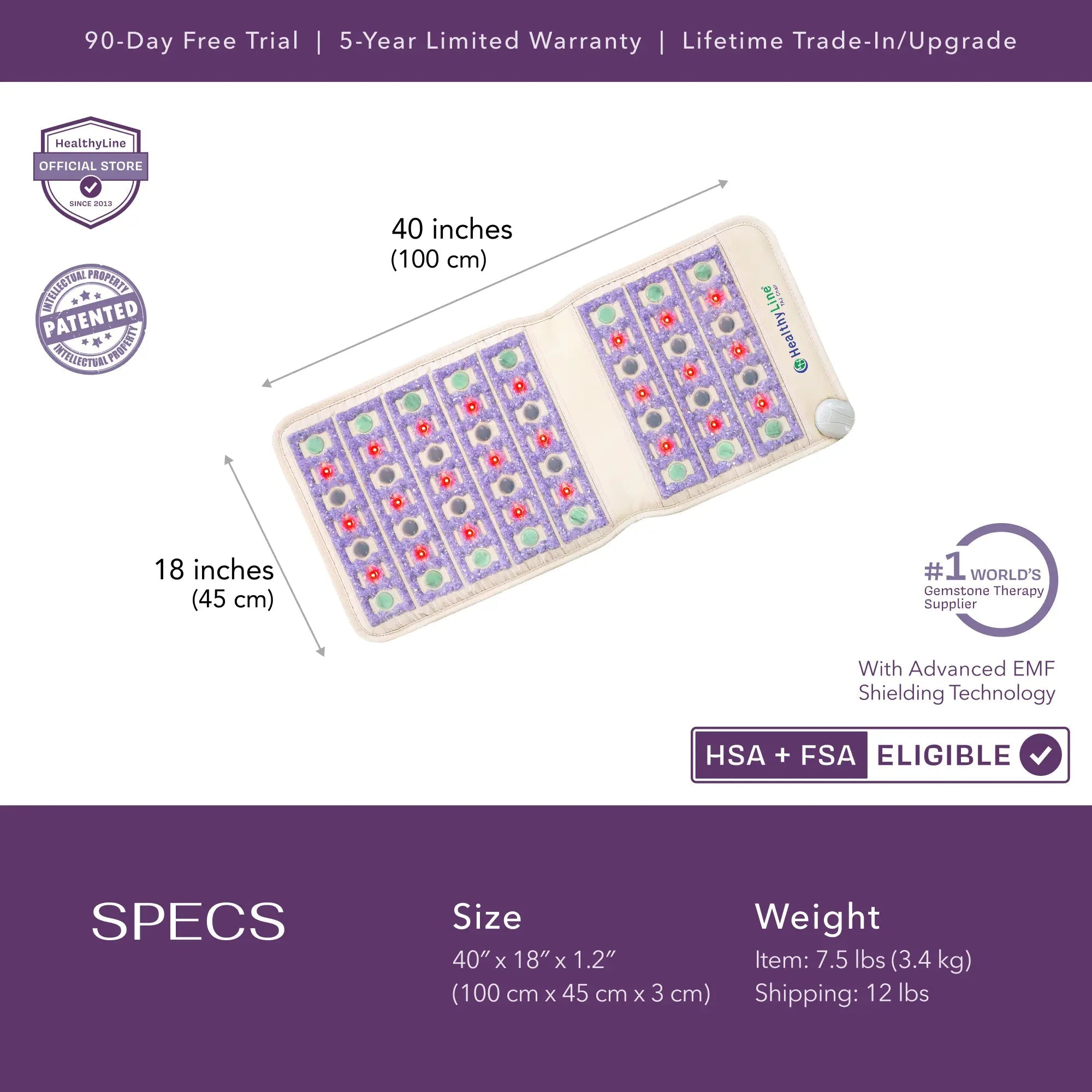 HealthyLine TAJ Series PEMF Far Infrared Heating Mat