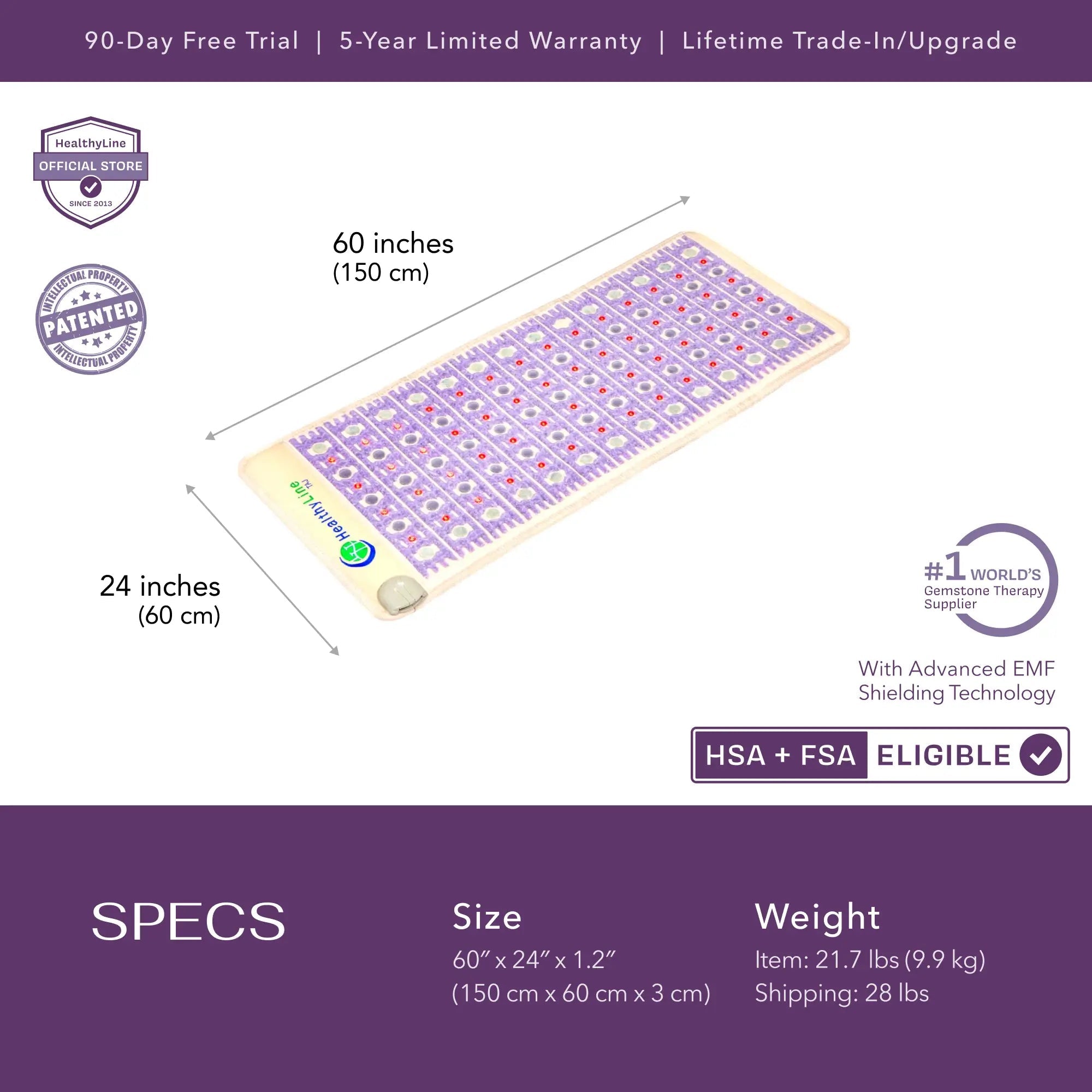 HealthyLine TAJ Series PEMF Far Infrared Heating Mat