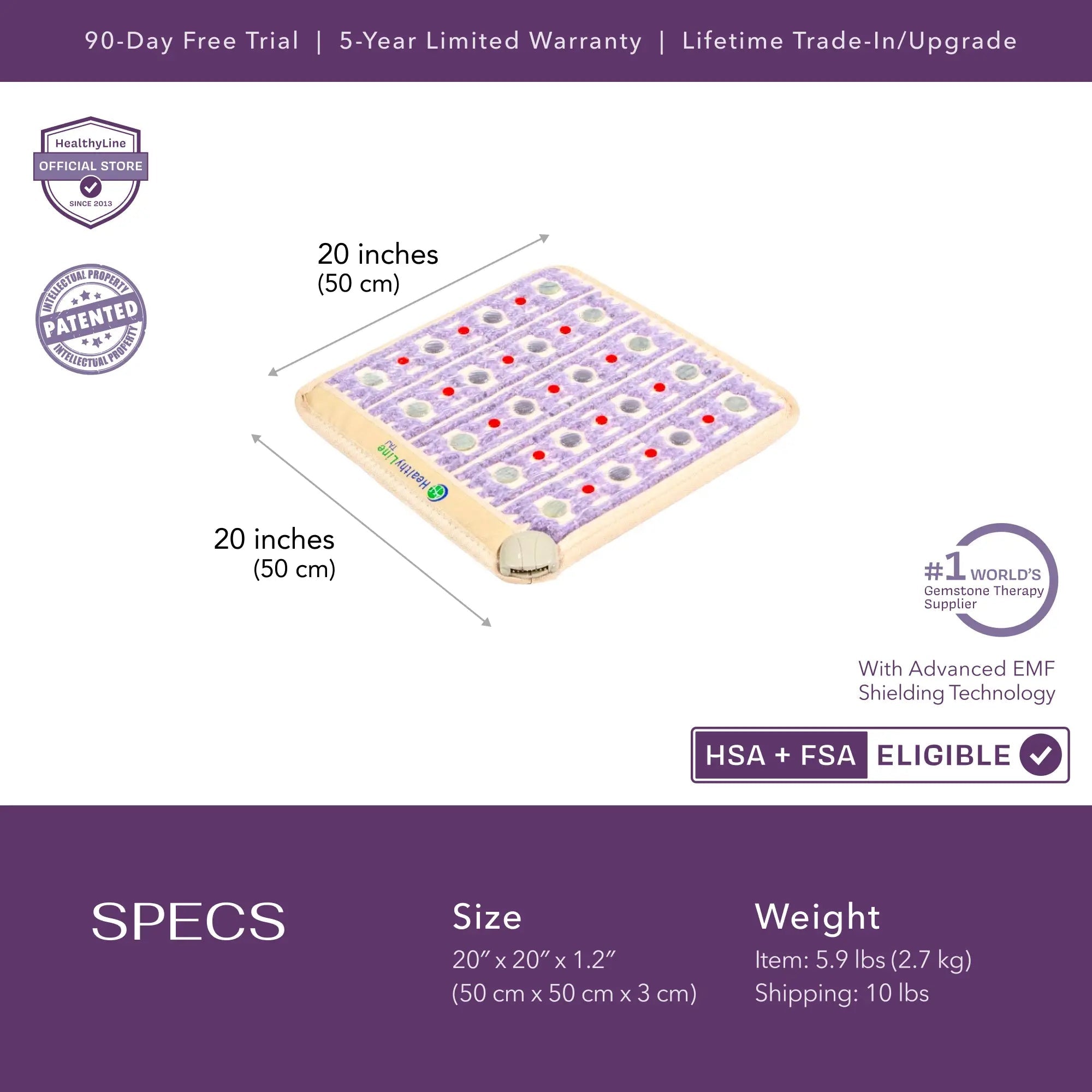 HealthyLine TAJ Series PEMF Far Infrared Heating Mat