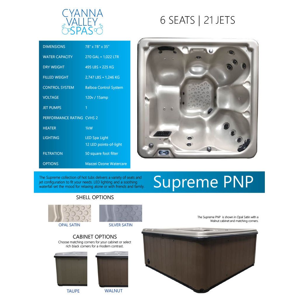 Supreme PnP Hot Tub (120V)