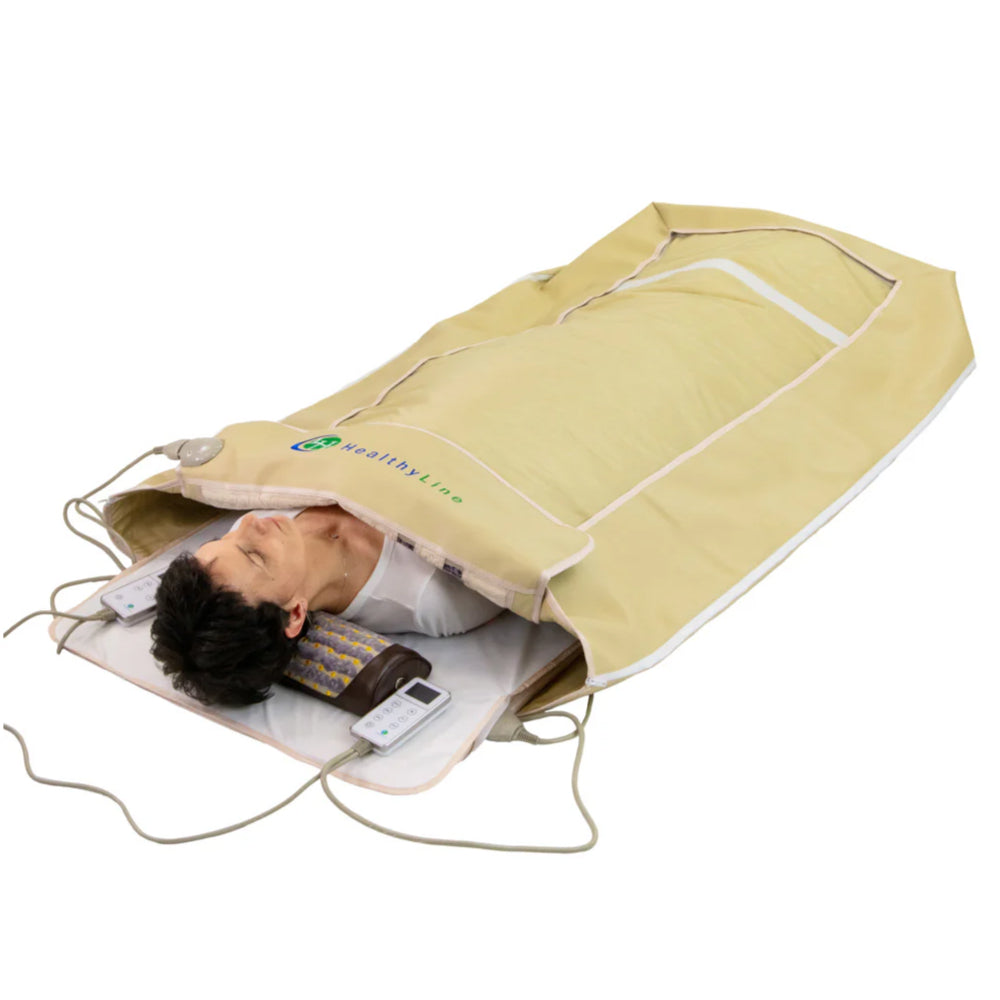 The TAJ Mat™ offering PEMF, Far-Infrared, Photon Light, Hot Stone, and Negative Ion Therapy