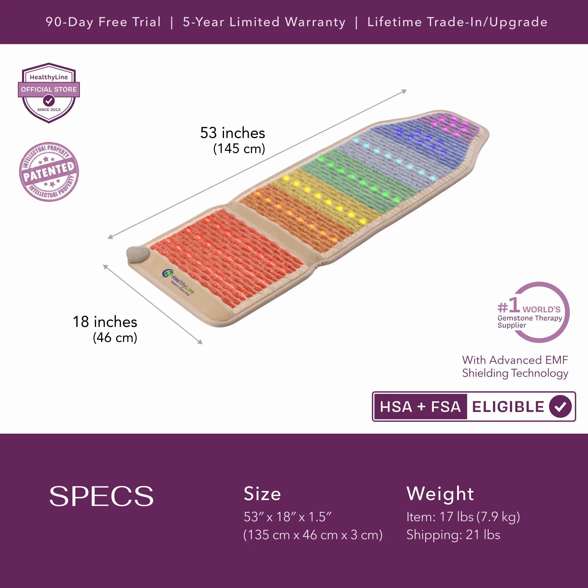 HealthyLine Rainbow Chakra Series PEMF Far Infrared Heating Mat