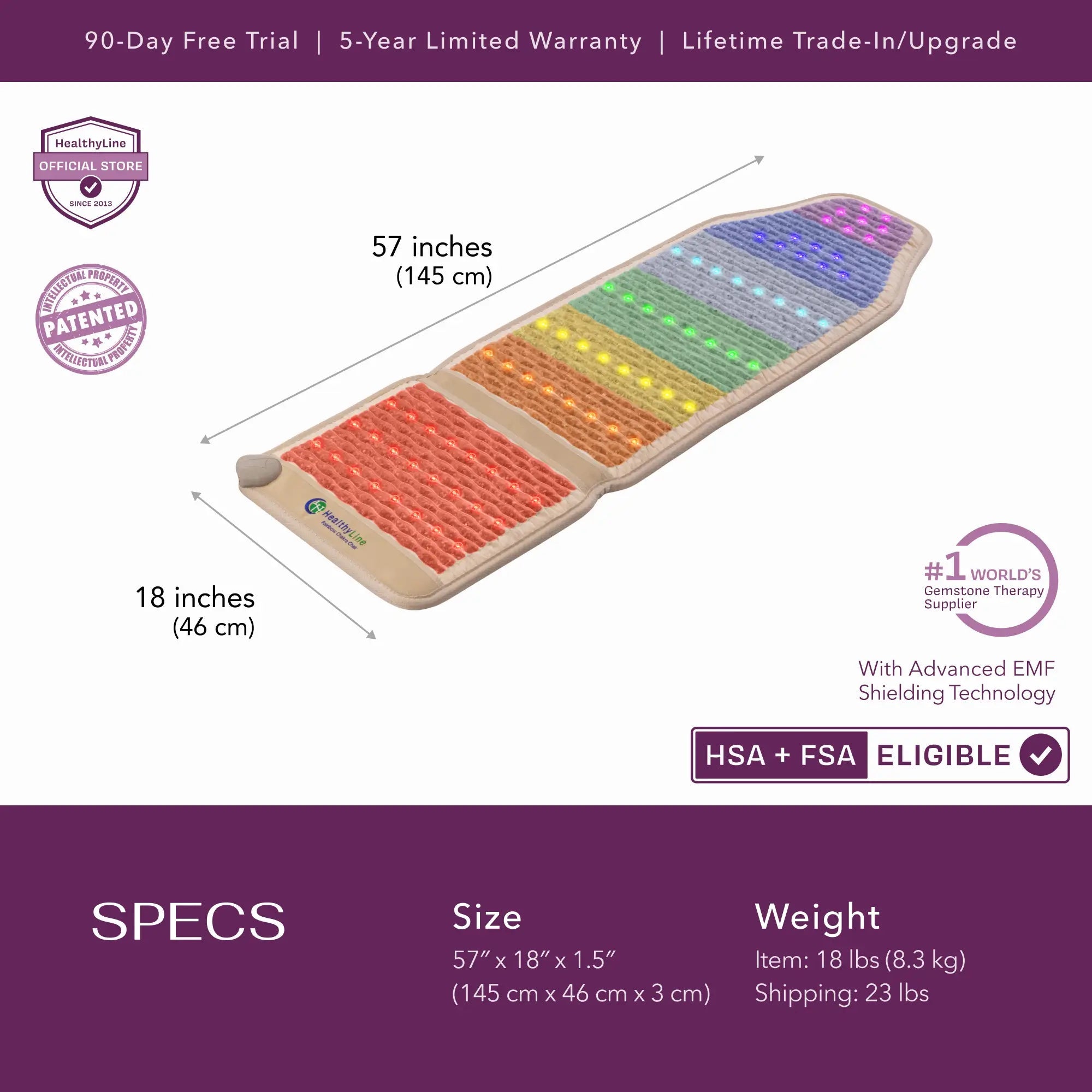 HealthyLine Rainbow Chakra Series PEMF Far Infrared Heating Mat