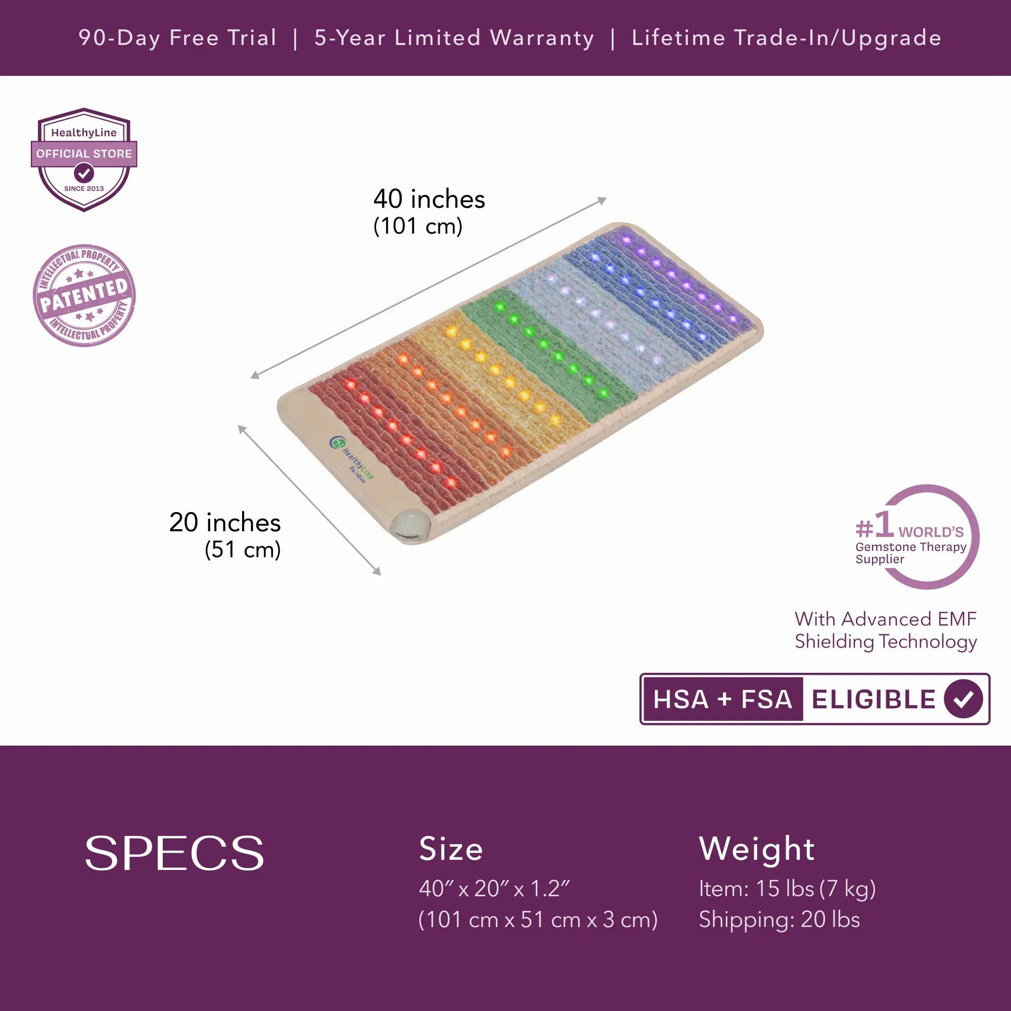 HealthyLine Rainbow Chakra Series PEMF Far Infrared Heating Mat