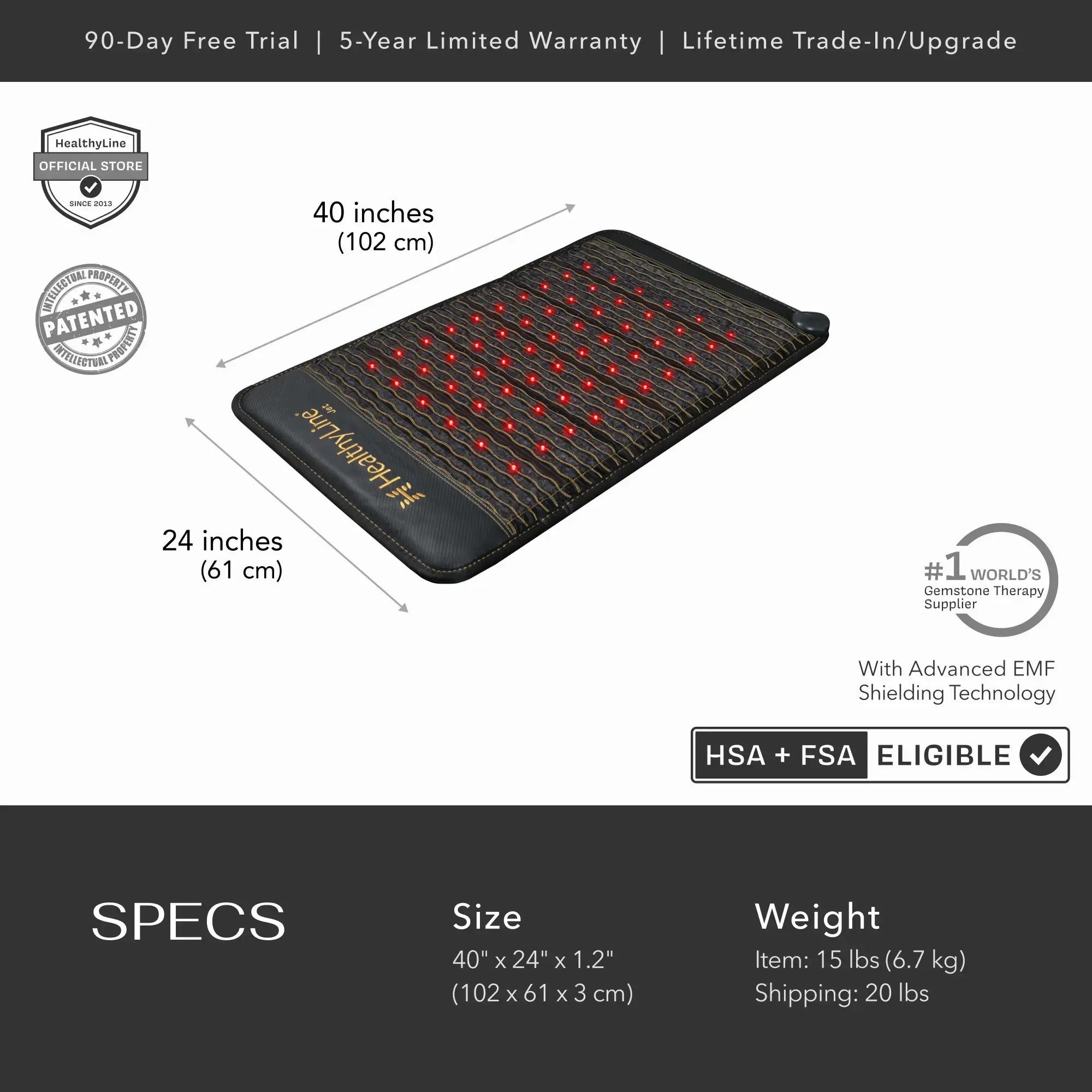 HealthyLine Jet Series PEMF Far Infrared Heating Mat