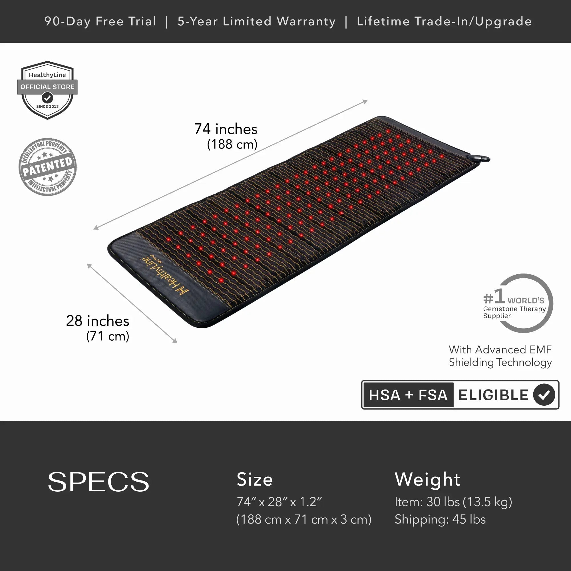 HealthyLine Jet Series PEMF Far Infrared Heating Mat