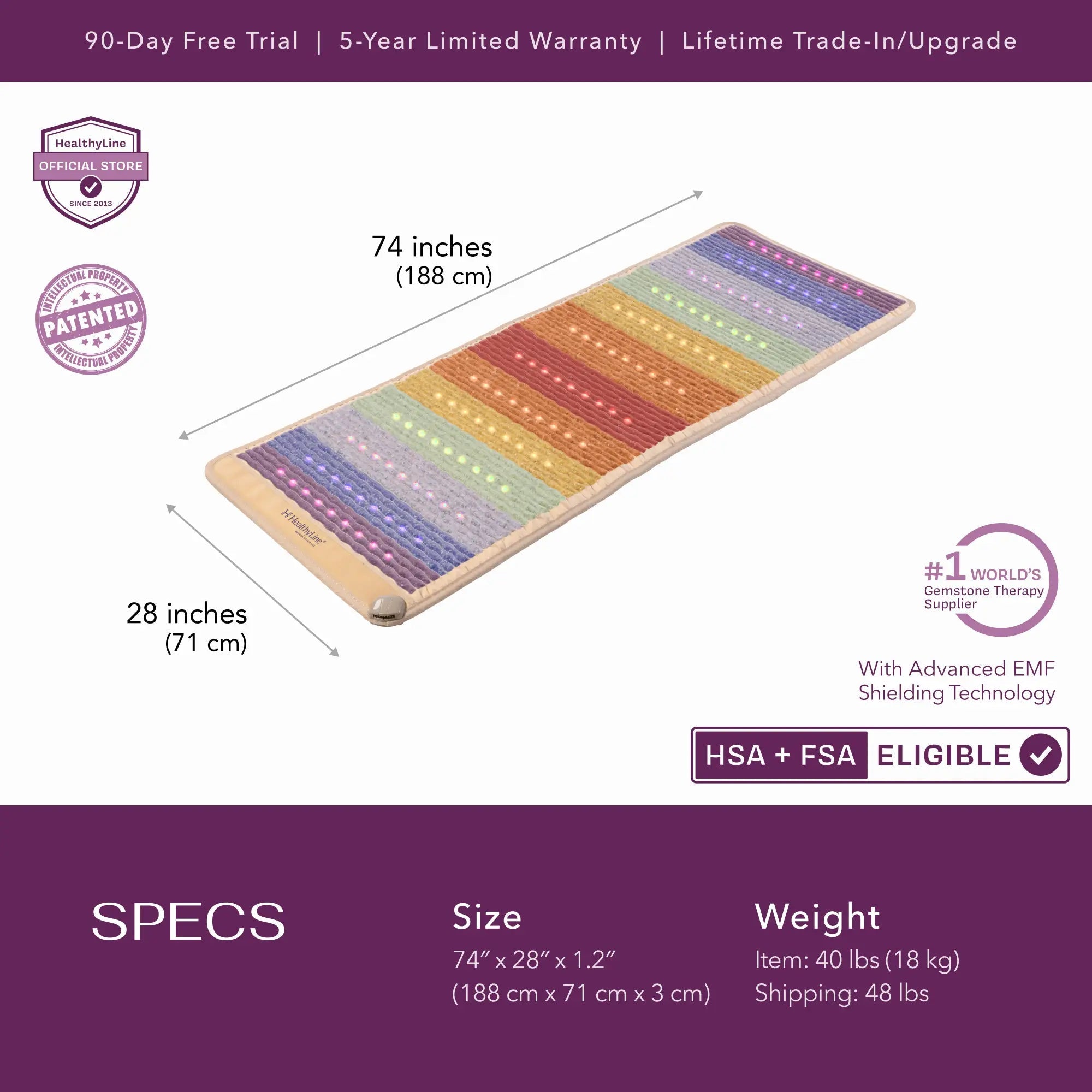 HealthyLine Rainbow Chakra Series PEMF Far Infrared Heating Mat