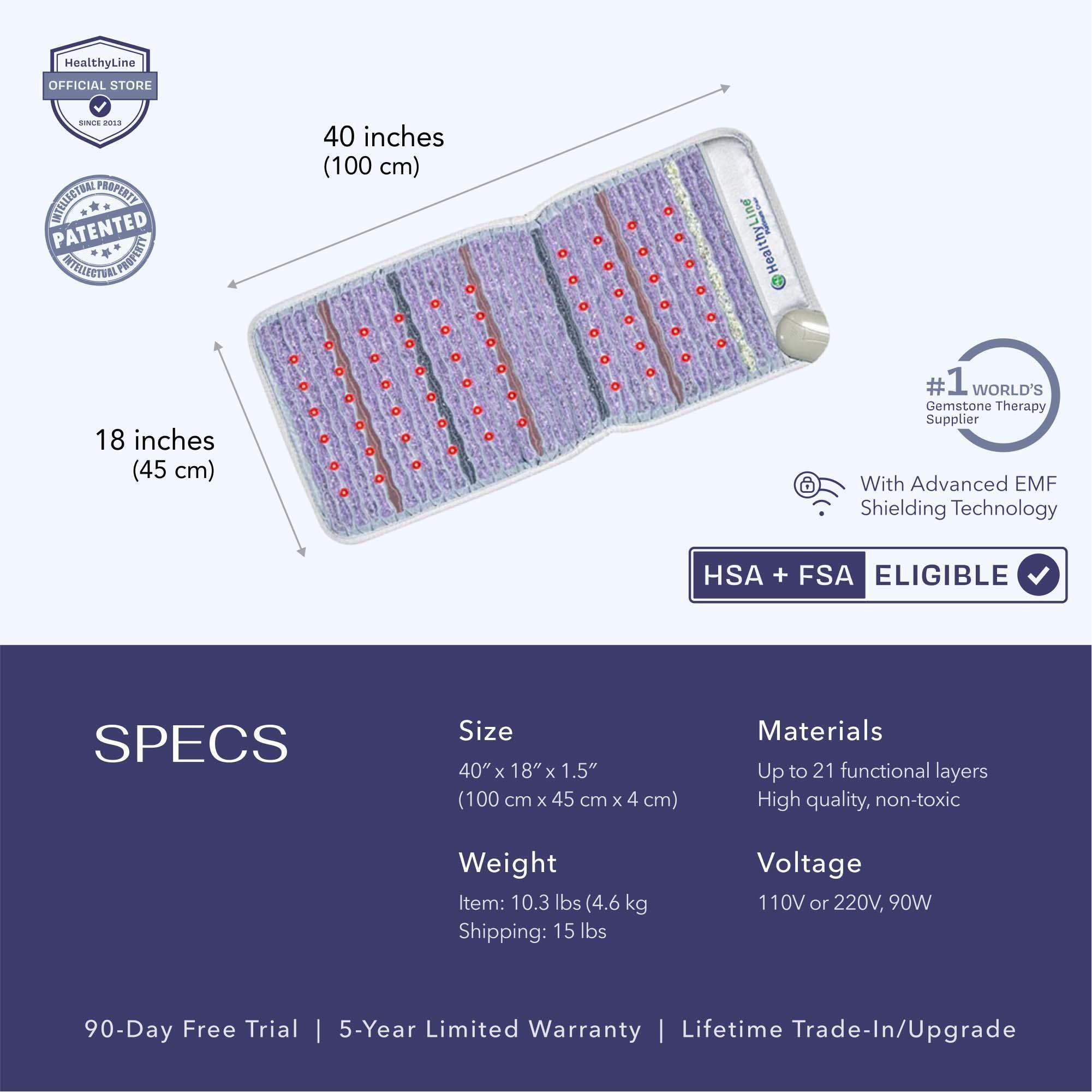 HealthyLine Platinum Series PEMF Far Infrared Heating Mat