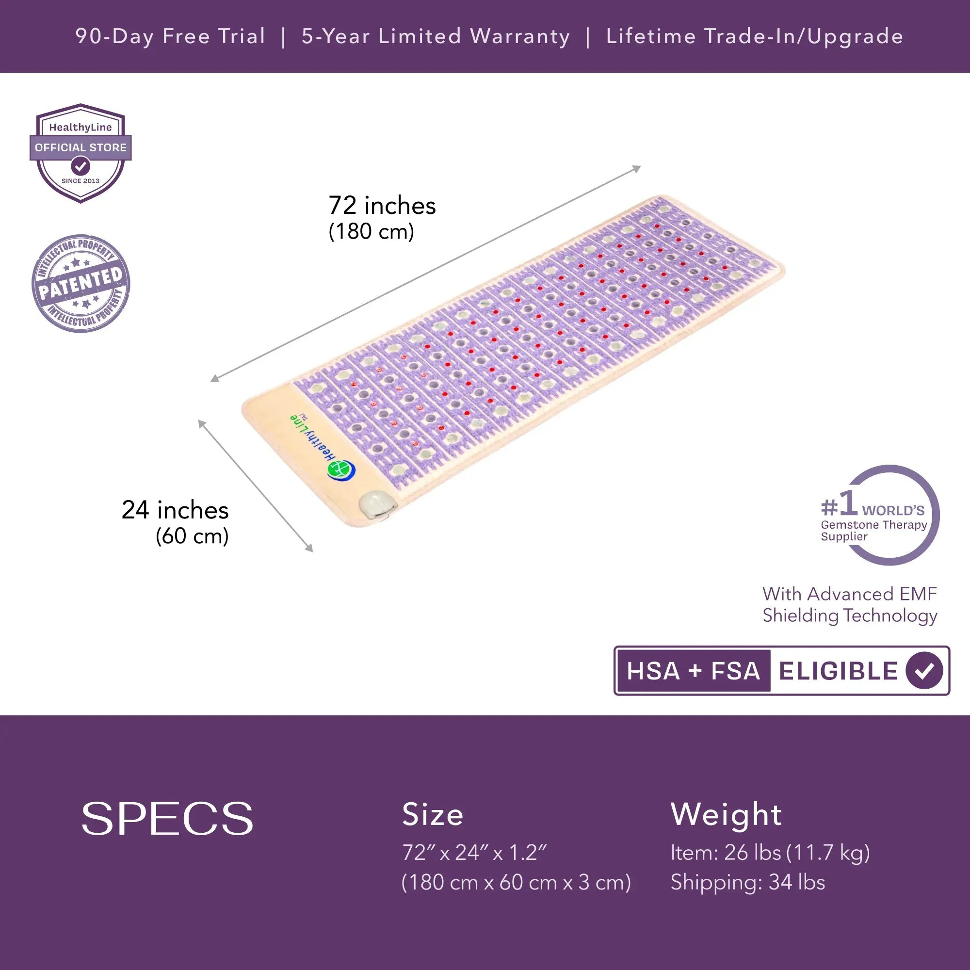 HealthyLine TAJ Series PEMF Far Infrared Heating Mat