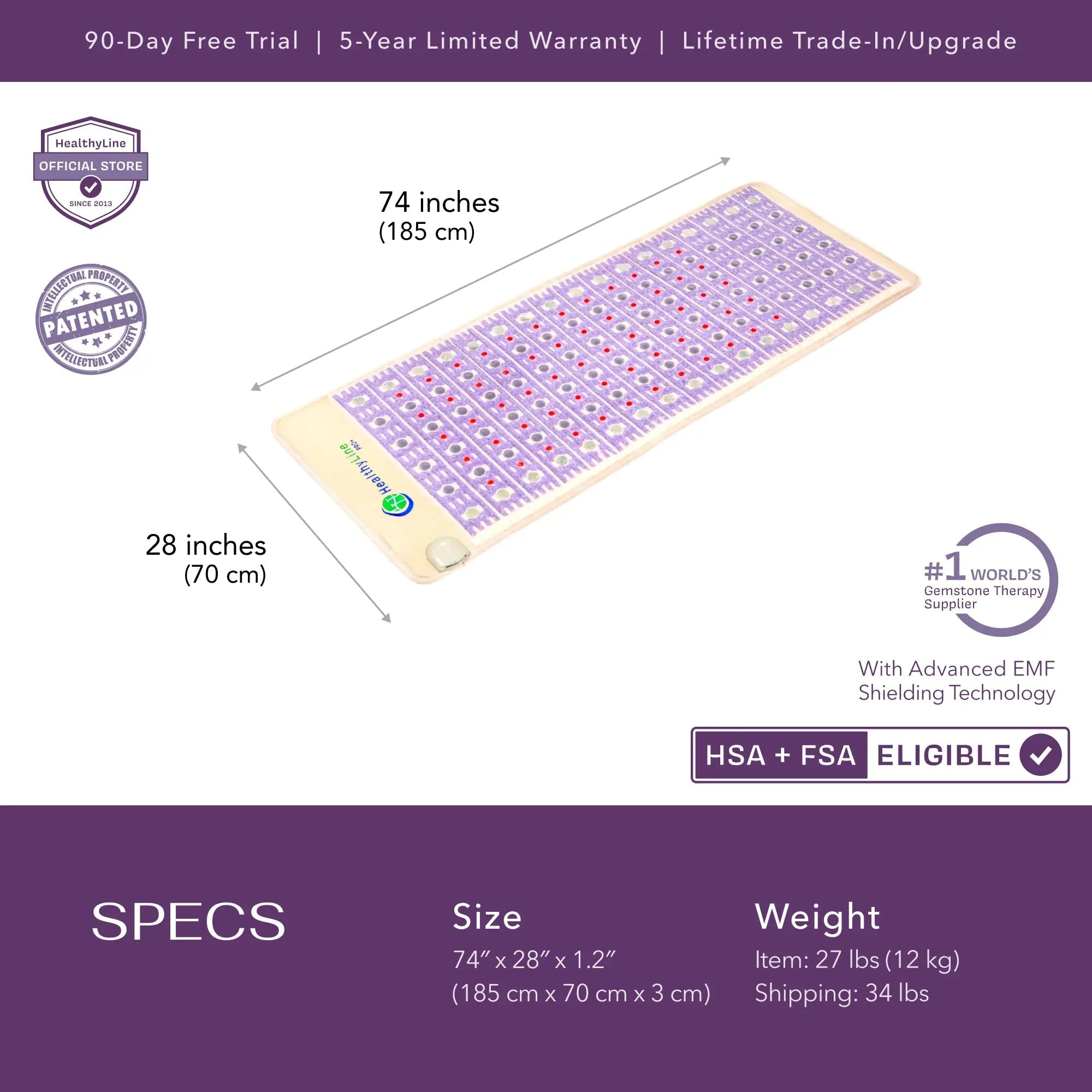 HealthyLine TAJ Series PEMF Far Infrared Heating Mat