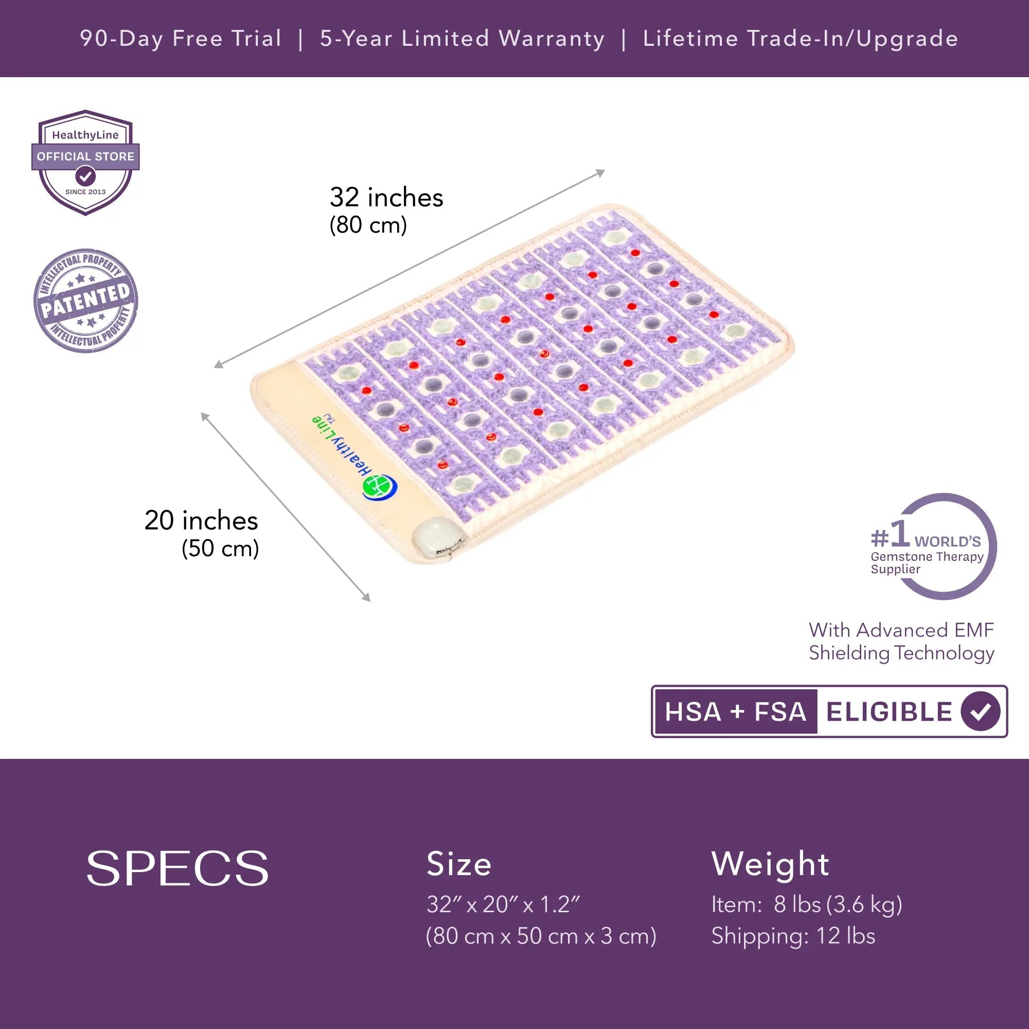 HealthyLine TAJ Series PEMF Far Infrared Heating Mat